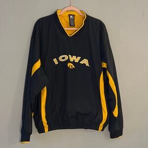 Starter‎ Iowa Hawkeyes Pullover Jacket Men's Size XL Vintage Black Embroidered